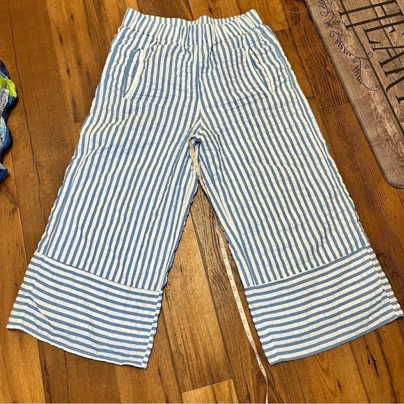 Roller Rabbit Striped Wide Leg Pants Blue White Medium A - Picture 3 of 7